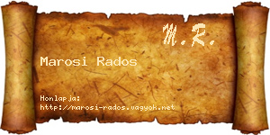 Marosi Rados névjegykártya
